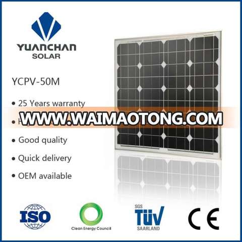 High Efficiency Mono Solar Cell 50W Solar Panel (50W-M)